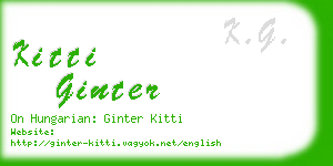 kitti ginter business card